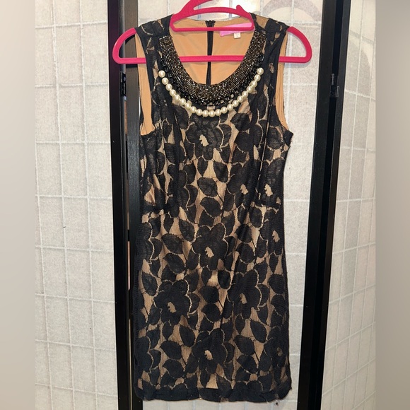 Under Skies Dresses & Skirts - Under Skies Elegant Black Floral Lace and bead Dress women's Medium